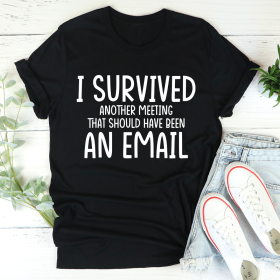 I Survived Another Meeting T-Shirt (Color: Black Heather, size: 2XL)