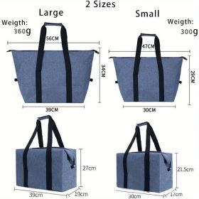 Collapsible Cooling Shopping Bag – 5.28 Gallon Capacity with Thermal Insulation for Fresh Food Storage (Color: Blue)