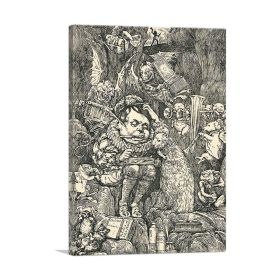 Hunting Of The Snark Plate 7 1876 (Type: Standard Framed Canvas Print, size: 32" x 24" / 80cm x 60cm (approx))
