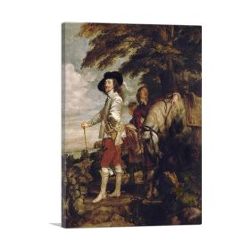 Charles 1 King Of England During a Hunting Party (Type: Standard Framed Canvas Print, size: 12" x 8" / 30cm x 20cm (approx))