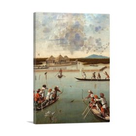 Hunting On The Lagoon (Type: Standard Framed Canvas Print, size: 28" x 20" / 70cm x 50cm (approx))