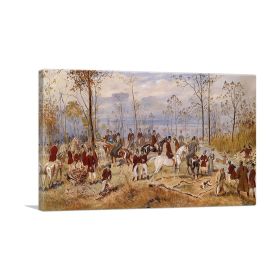 Fox Hunting 1890 (Type: Standard Framed Canvas Print, size: 32" x 24" / 80cm x 60cm (approx))