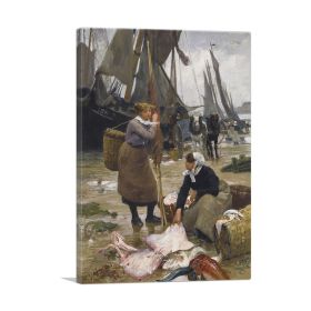 The Arrival Of The Fishing Boats (Type: Standard Framed Canvas Print, size: 40" x 26" / 100cm x 65cm (approx))