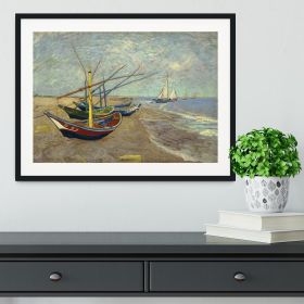 Fishing boats at Sainte Marie Framed Print (Color: White/With White Edging, size: 24" x 16" / 60cm x 40cm (approx))