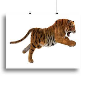 3D digital render of a hunting big cat Canvas Print or Poster (Type: Standard Framed Canvas Print, size: 12" x 8" / 30cm x 20cm (approx))