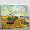 Fishing Boats on the Beach at Saintes-Maries by Van Gogh Canvas Print or Poster