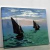 Le Havre exit the fishing boats from the port by Monet Canvas Print or Poster